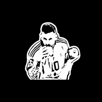 Stickers Remotos Messi Besando La Copa Fondo Negro Vector